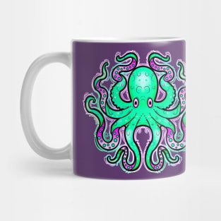 Octopus green and purple Mug